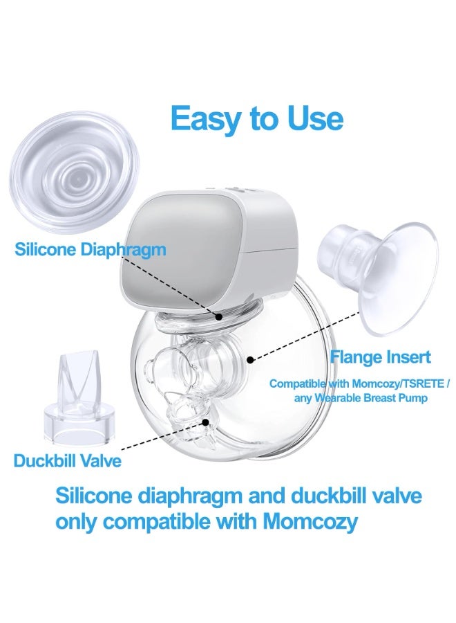 Daytoyz 9 Pack Breast Milk Pump Flange Inserts 13/15/17/19/21mm Compatible with Momcozy Wearable Breast Pump, for TSRETE/Spectra/Medela 24mm Shields/Flanges, Include Silicone Diaphragm&Duckbill Valve - Image 2